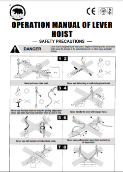 OPERATION MANUAL OF LEVER HOIST