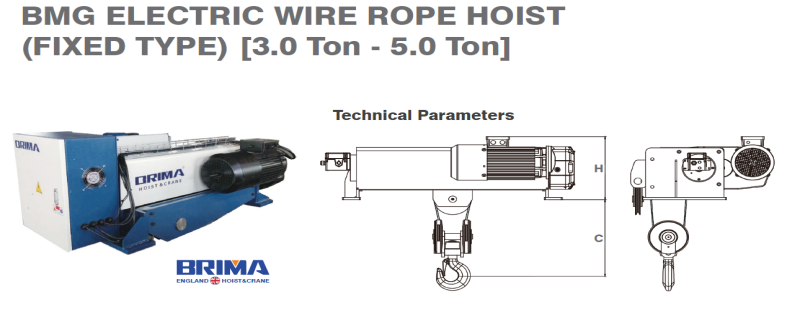 BRIMA BMG wire rope hoist FIXED TYPE thailandcrane